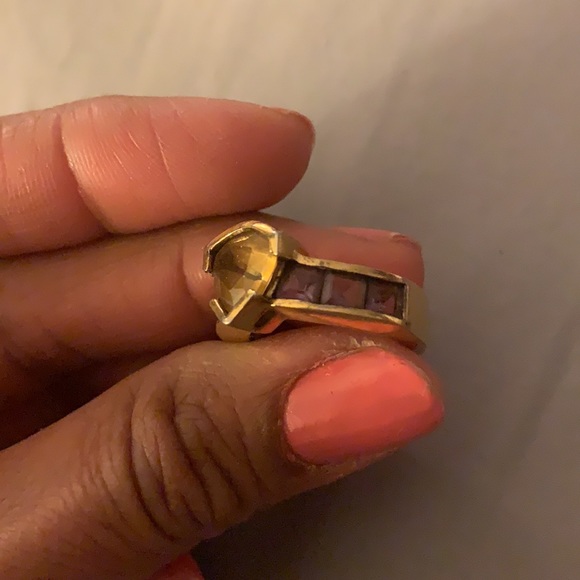 Retro citrine/alexandrite ring - Picture 6 of 13